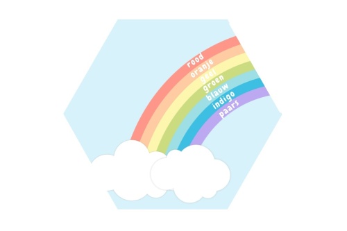 Kleuren van de regenboog - Hexagon 
