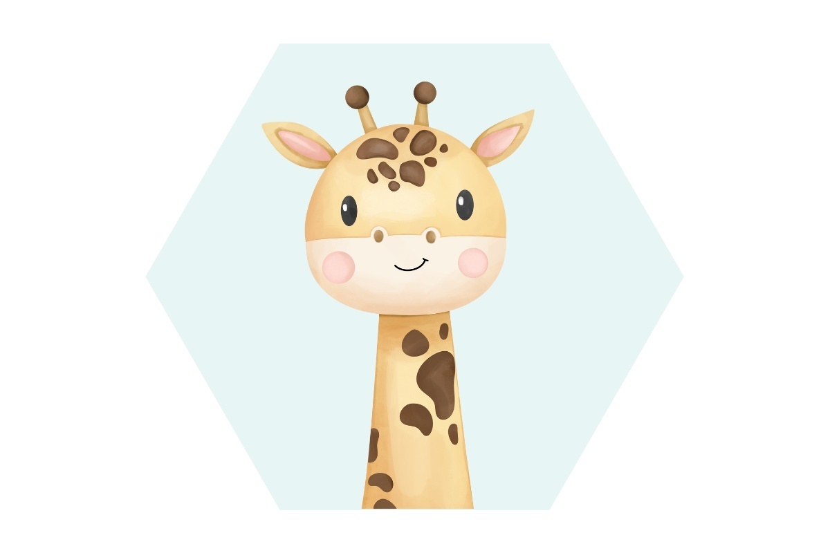 Schattige Giraffe - Hexagon 