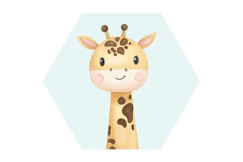 Schattige Giraffe - Hexagon 