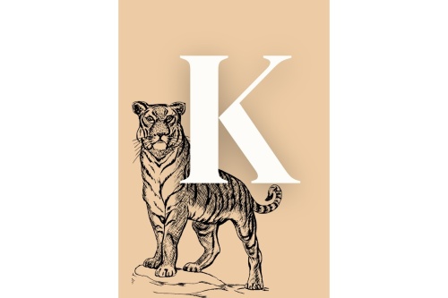 Tijger letter gepersonaliseerd - Poster 
