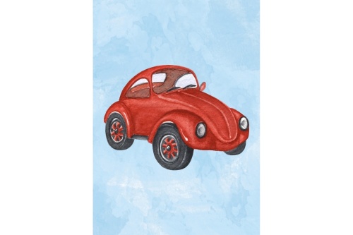 Rode auto - Poster 
