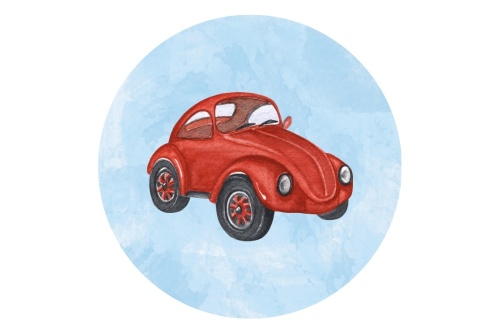 Rode auto - Muurcirkel 